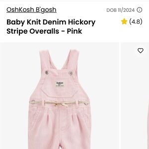 OshKosh B'gosh Pink Striped Overalls